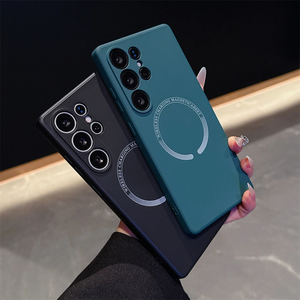 Magsafe Magnetic Liquid Silicone Shockproof Case For Samsung