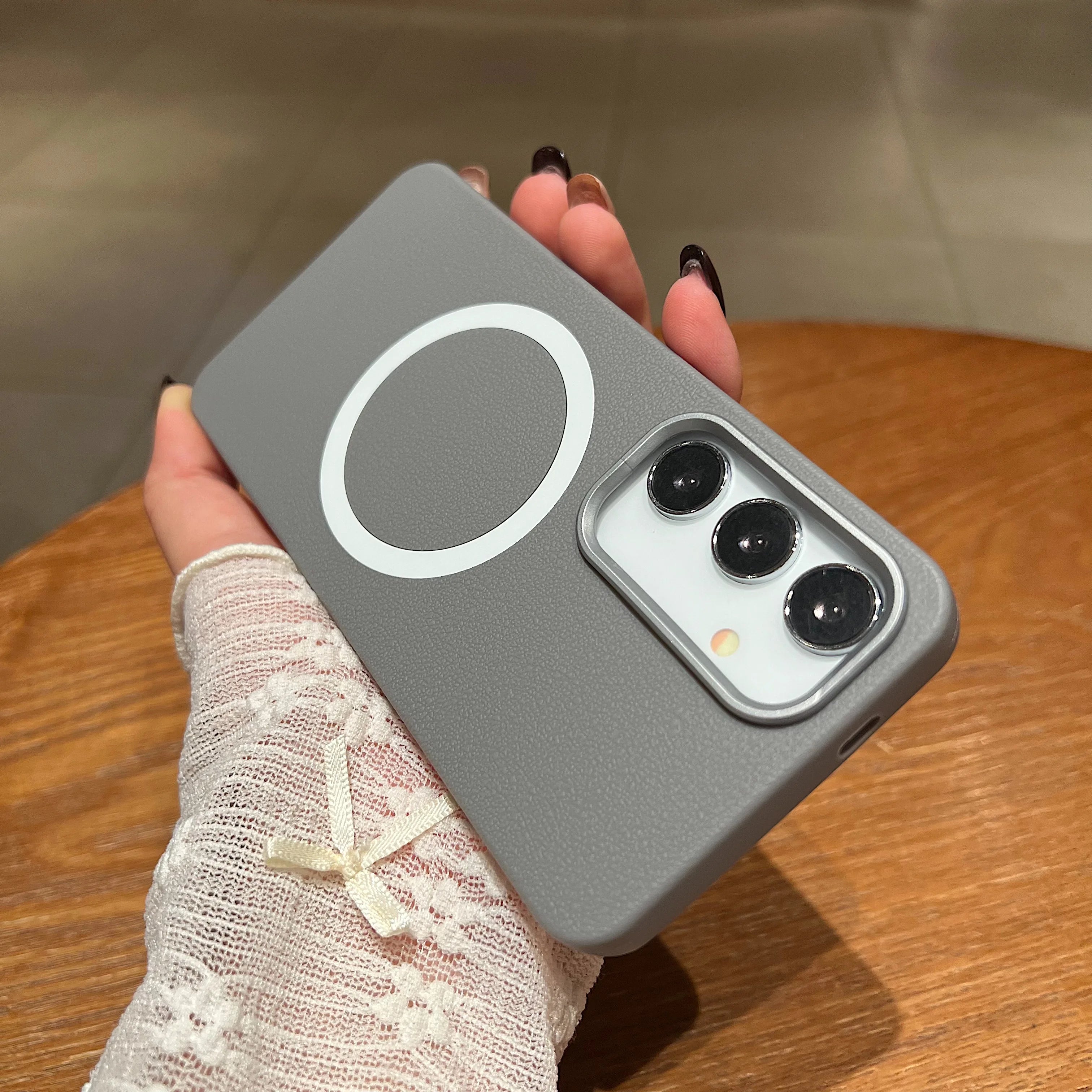 Magsafe Magnetic Leather Texture Case For Samsung