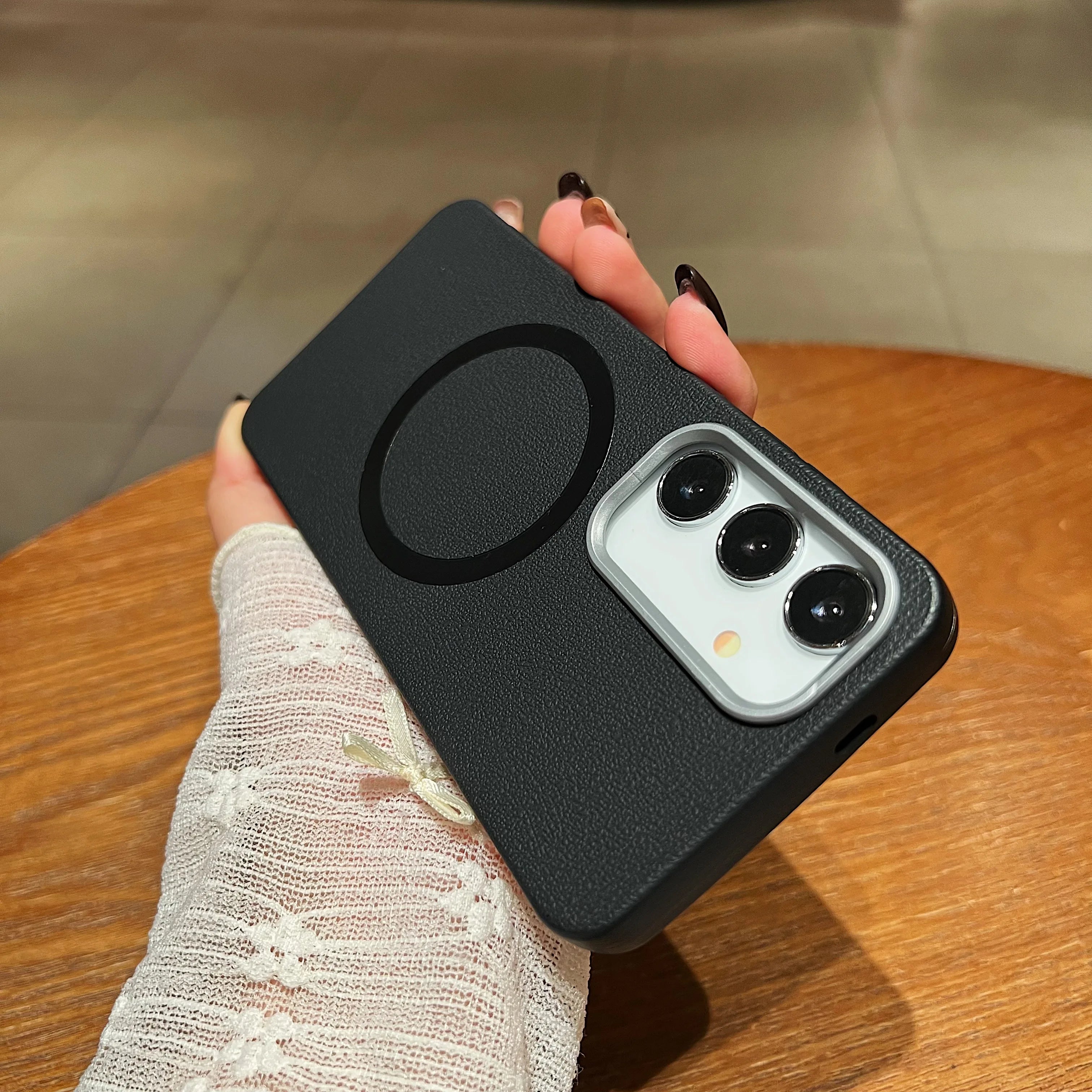 Magsafe Magnetic Leather Texture Case For Samsung