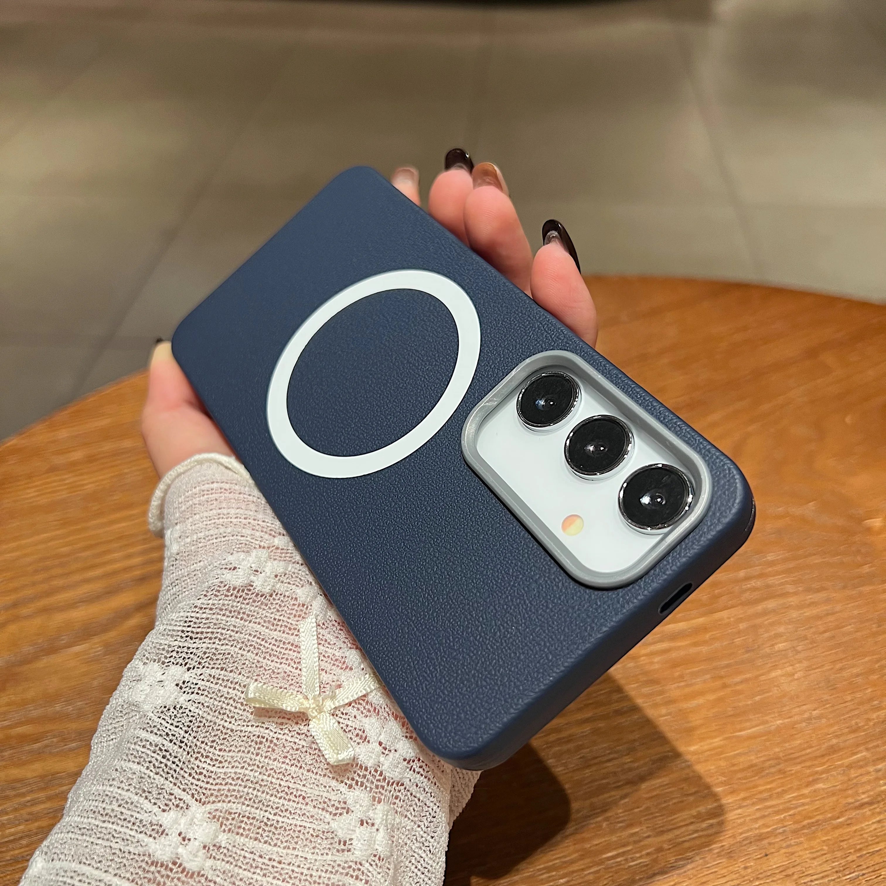 Magsafe Magnetic Leather Texture Case For Samsung