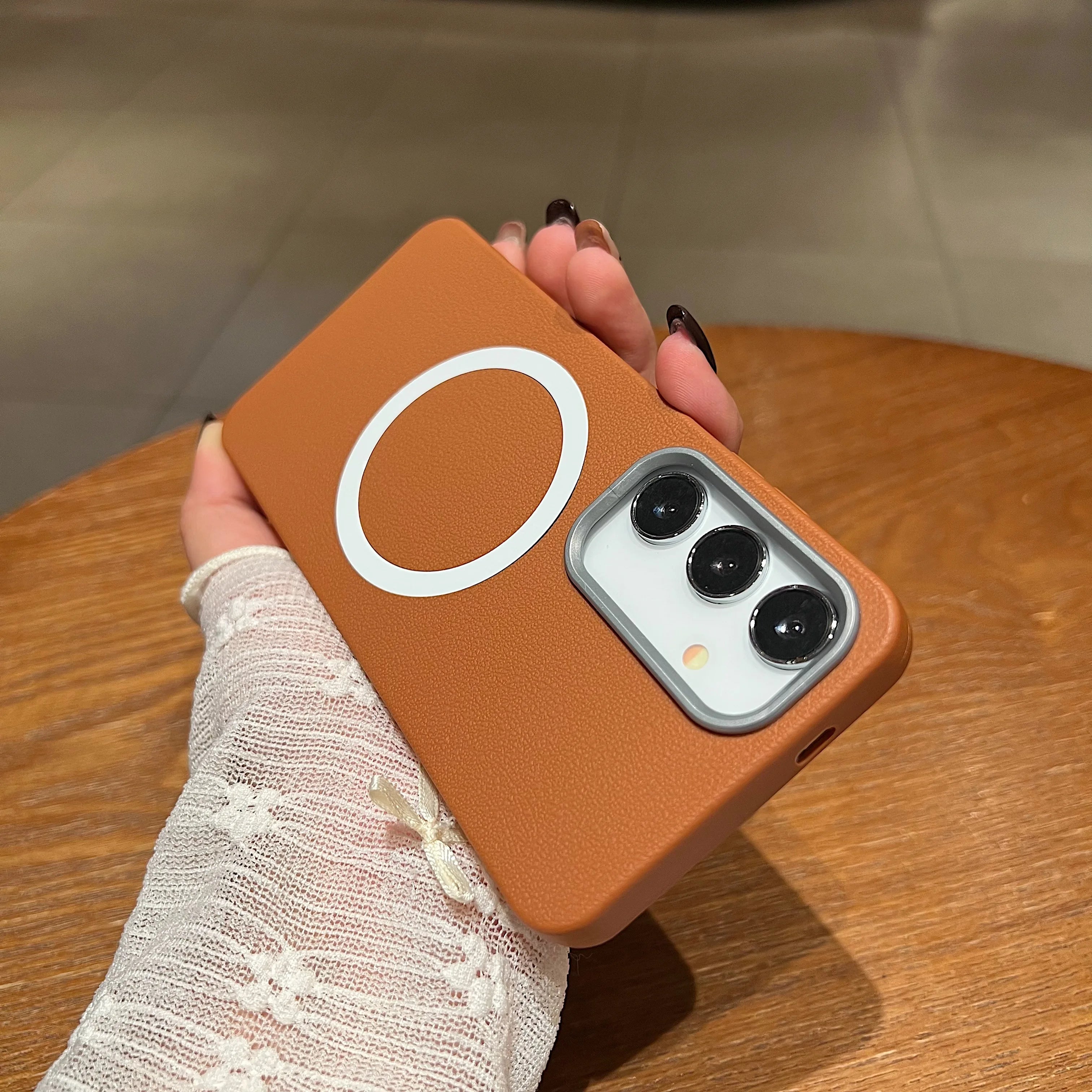 Magsafe Magnetic Leather Texture Case For Samsung