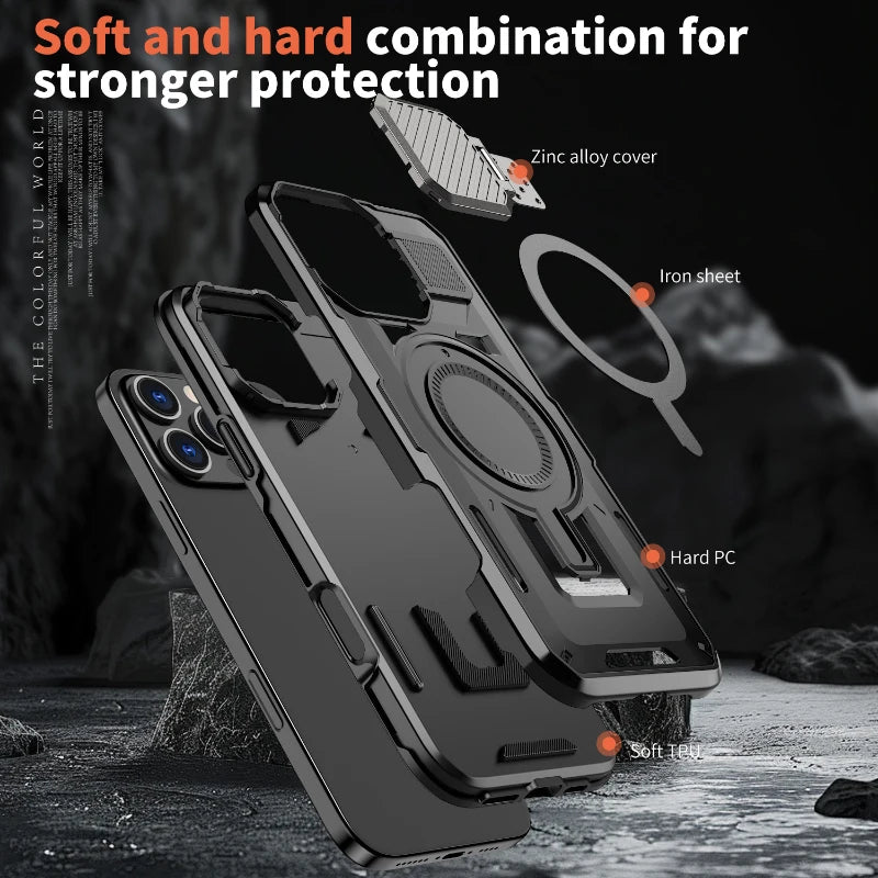 Magsafe Magnetic Metal Camera Lens Protection Bracket  Case For iPhone