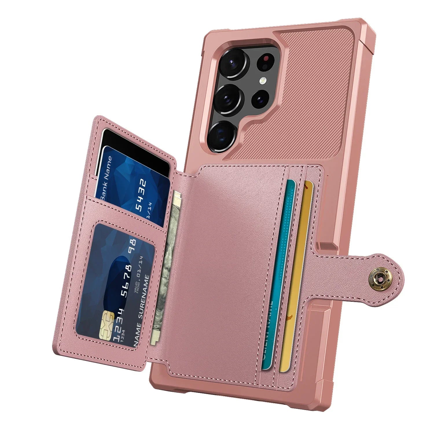 Card Holder Flip Leather Wallet Case For Samsung