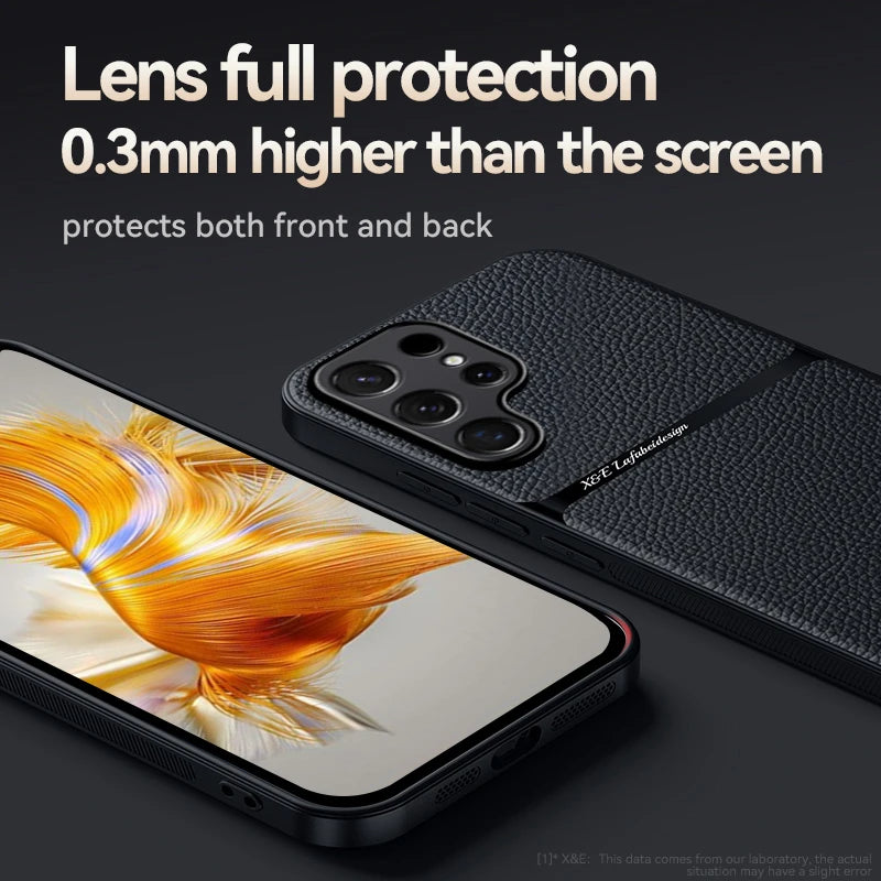 Magsafe Magnetic Car Holder leather Case For Samsung