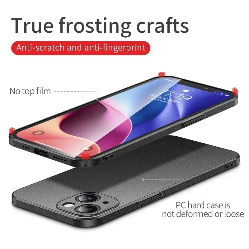 Ultra Slim Shockproof Matte Hard Case For iPhone