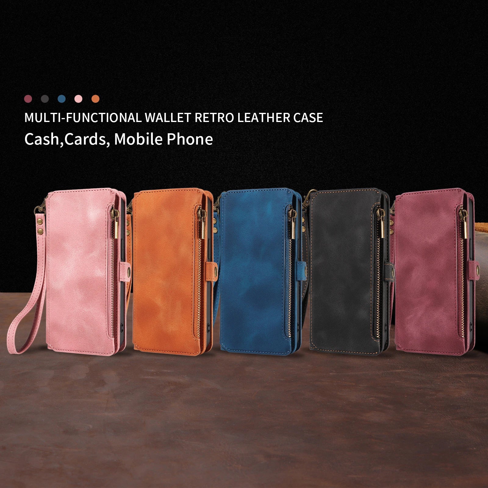 Luxury Leather Flip Wallet  Card Holder Cover For iPhone