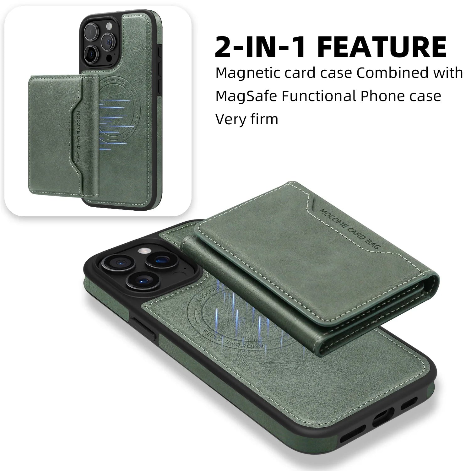 Magsafe Magnetic Multifunctional Card Holder Leather Case For iphone