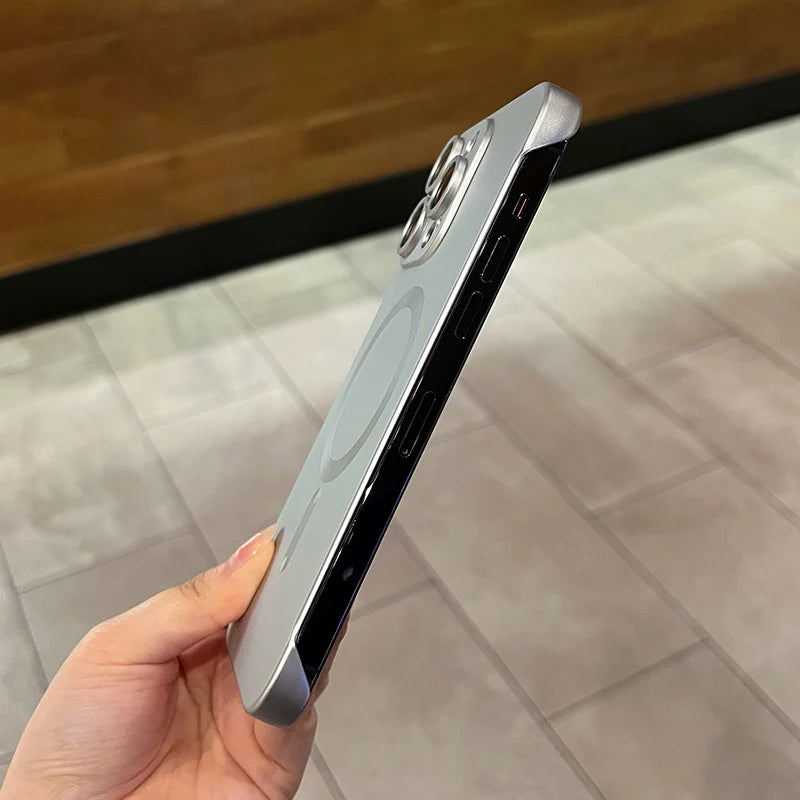 Ultra Thin Frameless Magsafe Magnetic Hard Case For iPhone