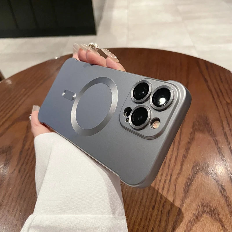 Ultra Thin Frameless Magsafe Magnetic Hard Case For iPhone