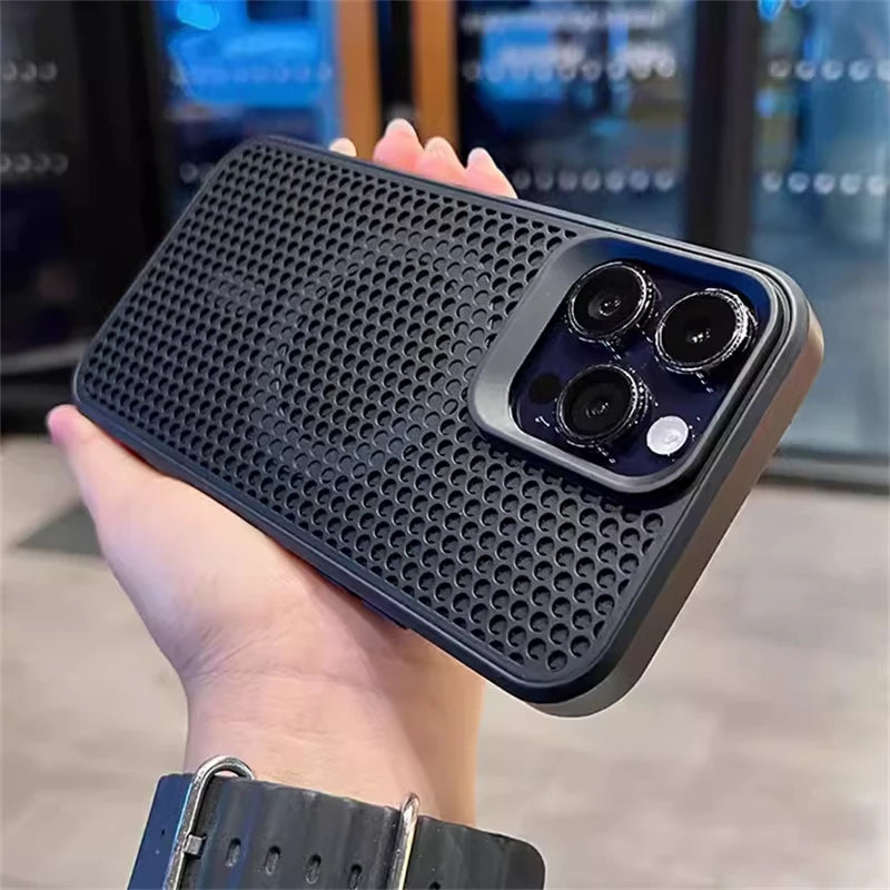 Magsafe Magnetic Wireless Charging Heat Dissipation Mesh Case For iPhone