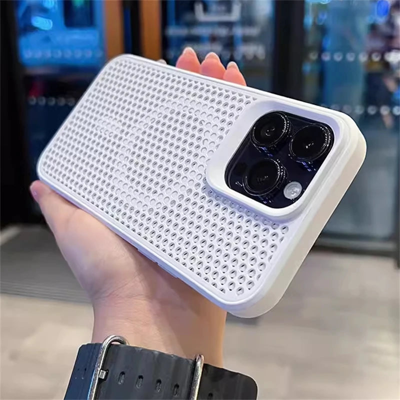 Magsafe Magnetic Wireless Charging Heat Dissipation Mesh Case For iPhone