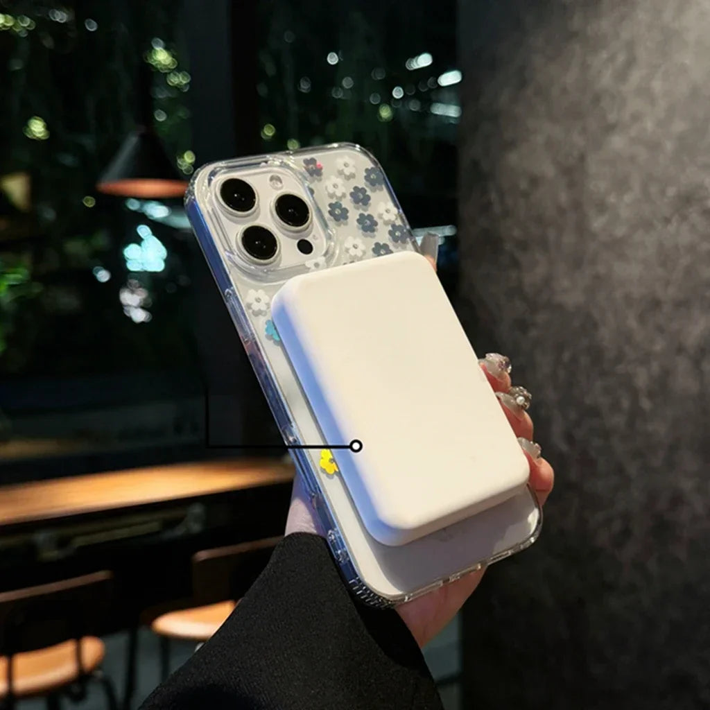 Transparent Full Screen Flowers Series Magnetic Case for iPhone