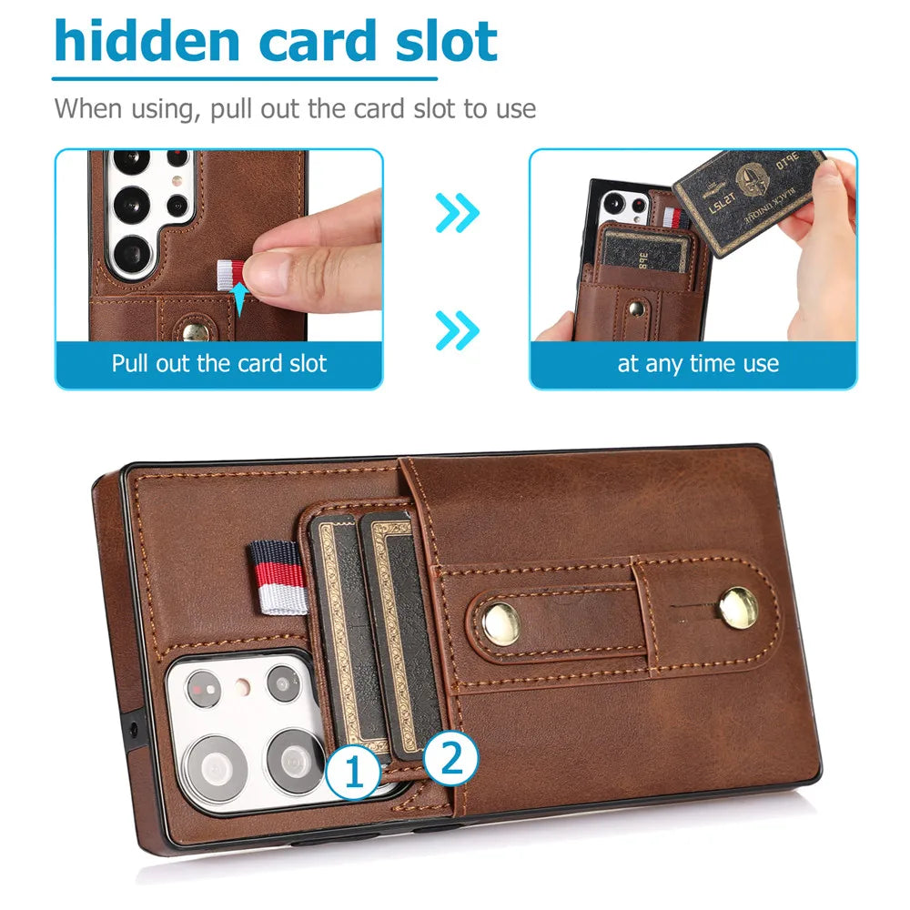 Luxury Leather Wallet Card Slots Magnetic ShockCase For Samsung