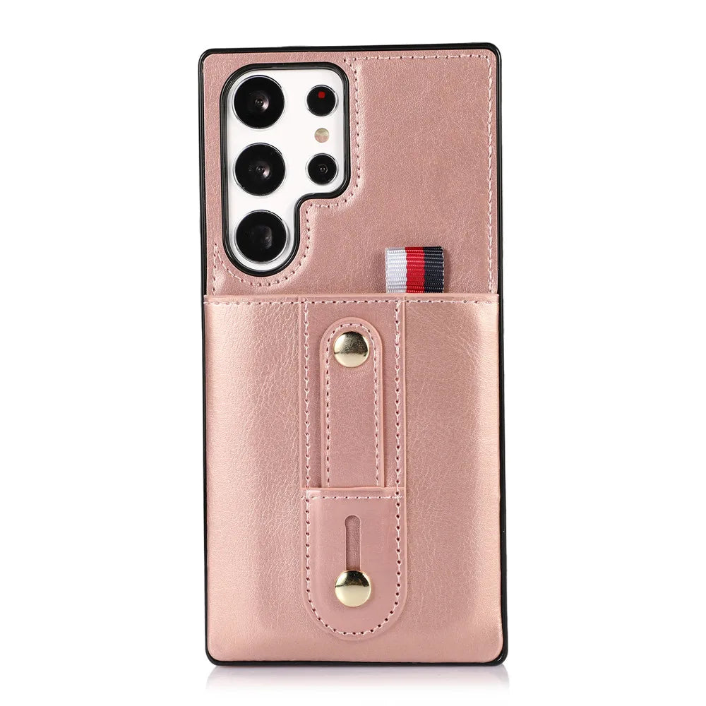 Luxury Leather Wallet Card Slots Magnetic ShockCase For Samsung