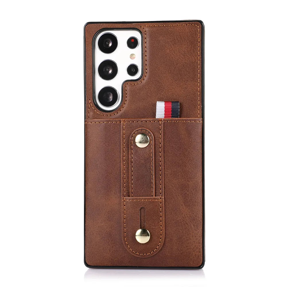 Luxury Leather Wallet Card Slots Magnetic ShockCase For Samsung