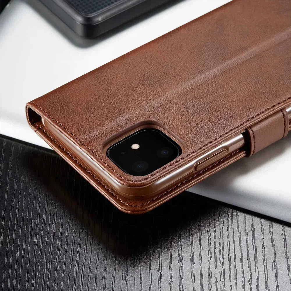 Luxury Flip Cover Card Slot Leather Wallet Case for iPhone
