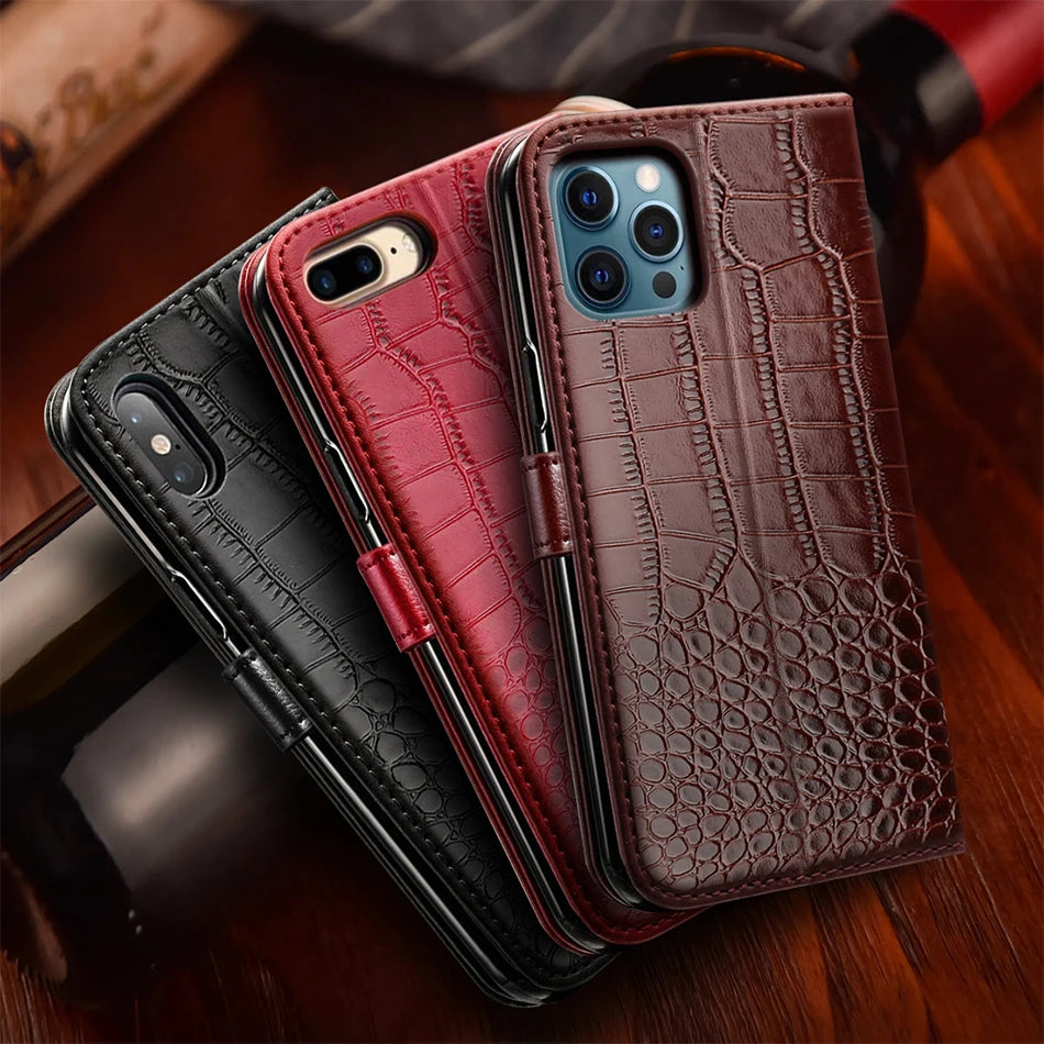 Leather Wallet  Flip Card Slot  Case For iPhone