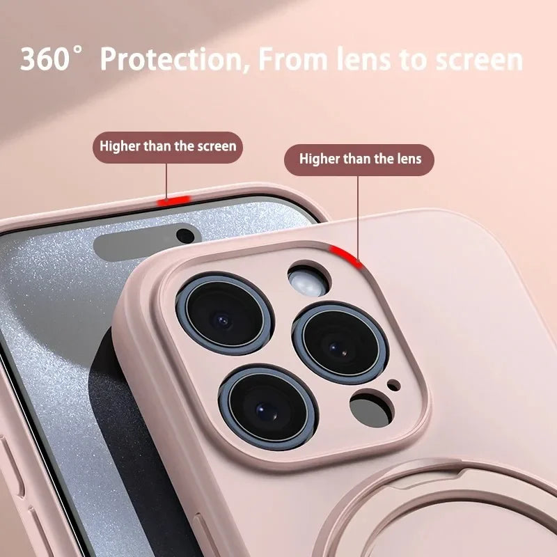 Liquid Silicone Magsafe Wireless Charging Invisible Holder  Case For iPhone