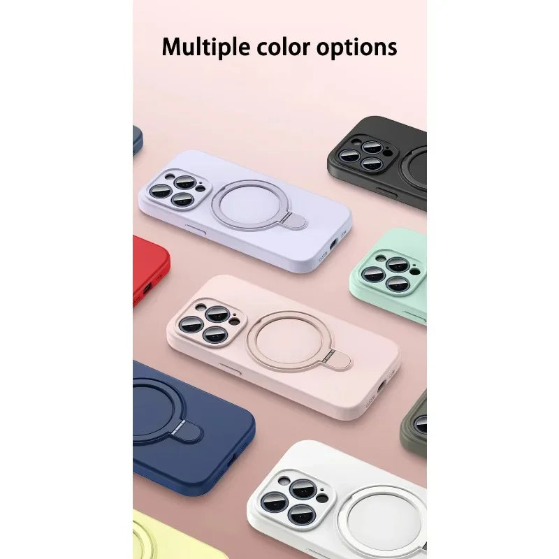 Liquid Silicone Magsafe Wireless Charging Invisible Holder  Case For iPhone