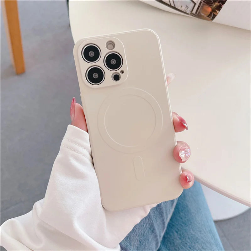 Magsafe Magnetic Wireless Charging Liquid Silicone Soft Case for iPhone