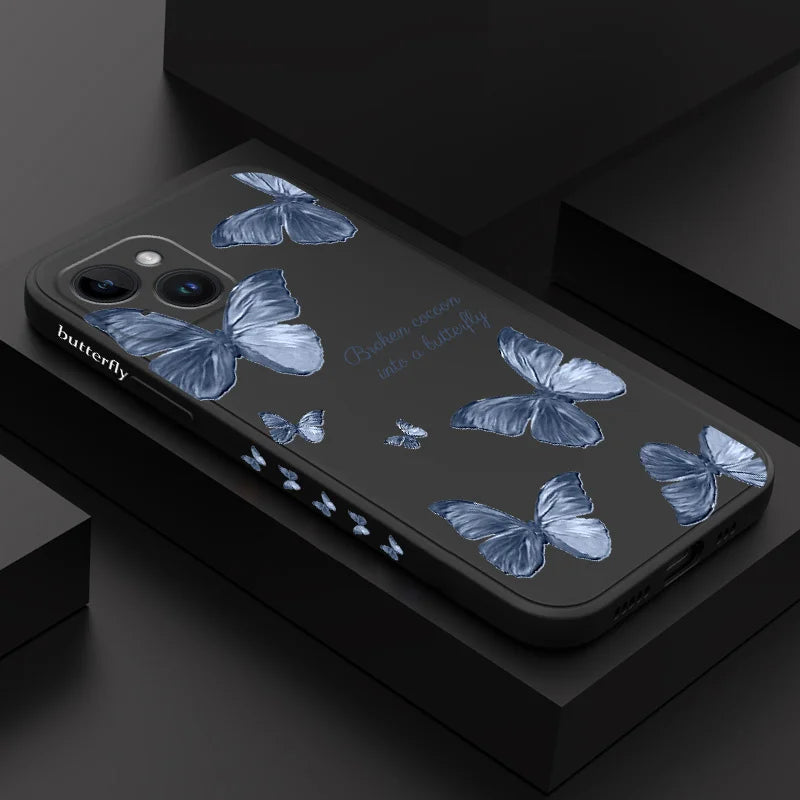 Butterfly Flowers Silicone  Case For iPhone