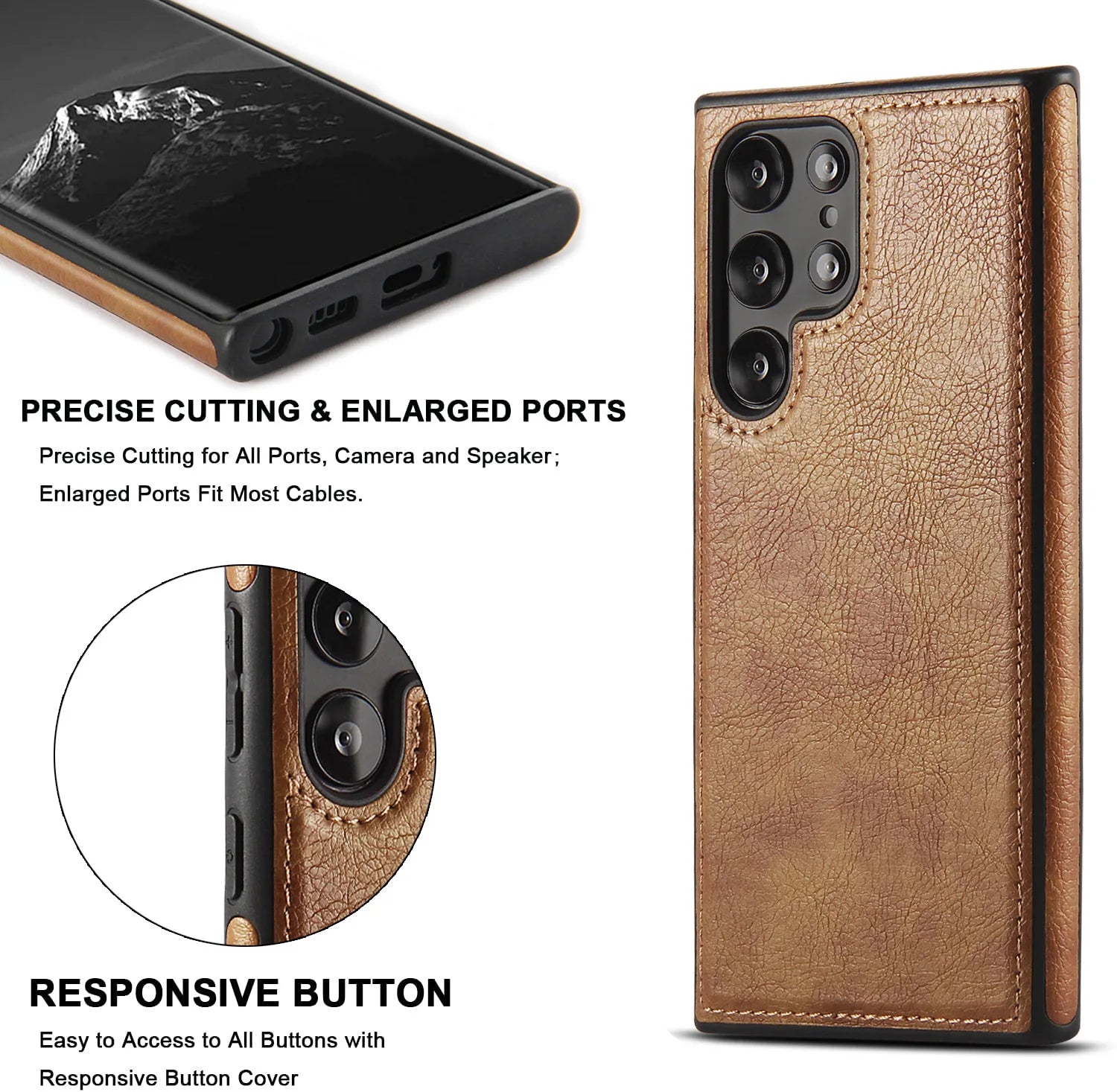 Luxury Business PU Leather Texture  Case For Samsung