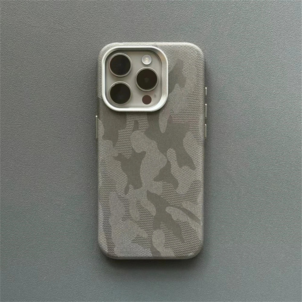 MagSafe Magnetic Camouflage Shockproof Armor Leather Case For iPhone