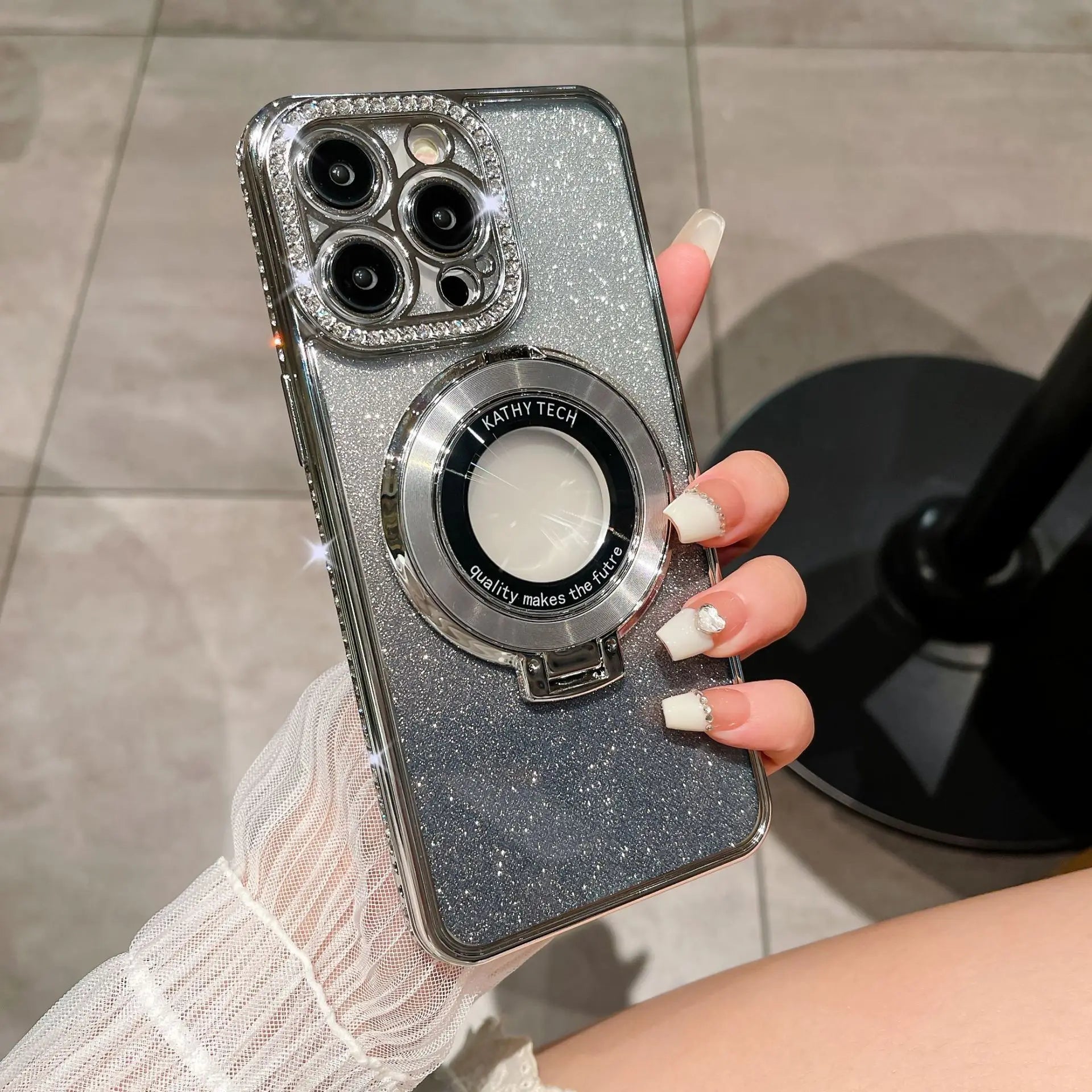 Luxury Electroplated Rhinestone Gradient  Case For iPhone