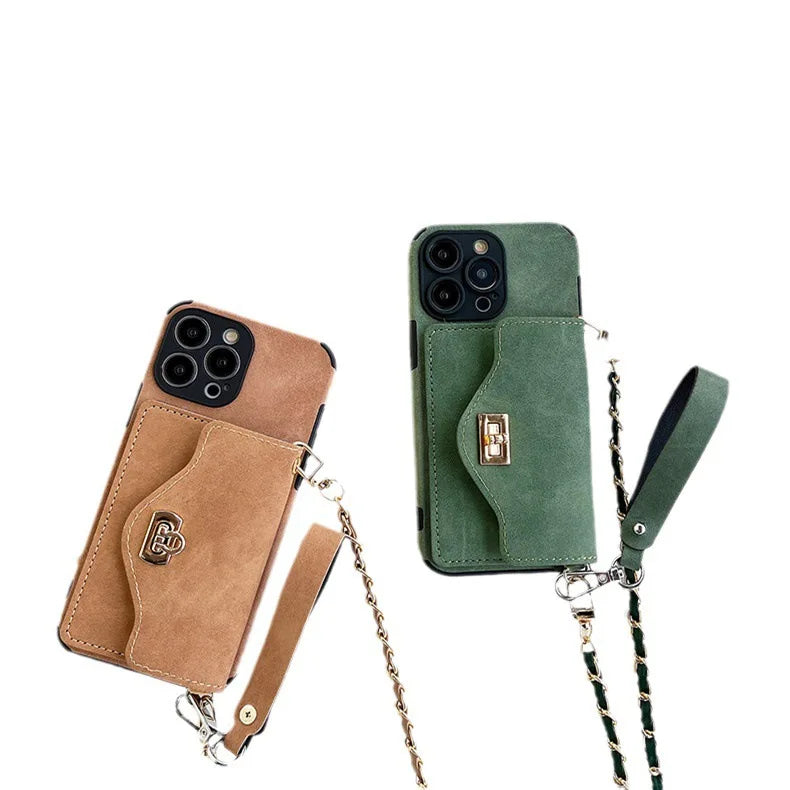 Luxury Fashion Leather Change Card Bag case For IPhone