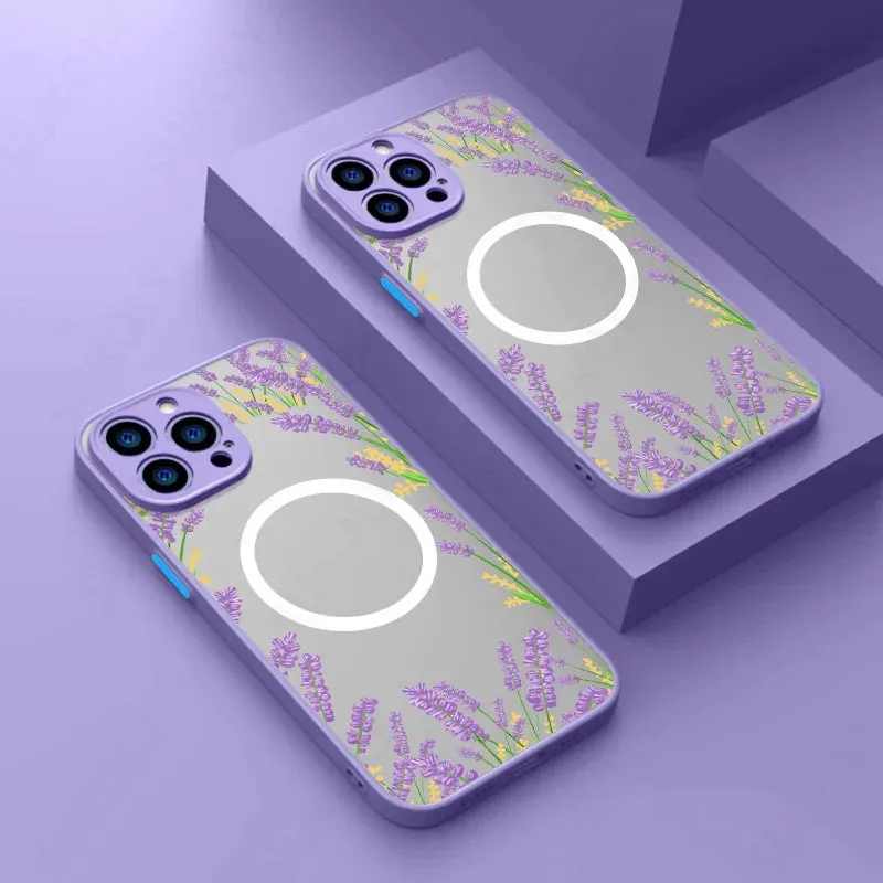 Magsafe Magnetic ShockProof Flowers  Case For iPhone