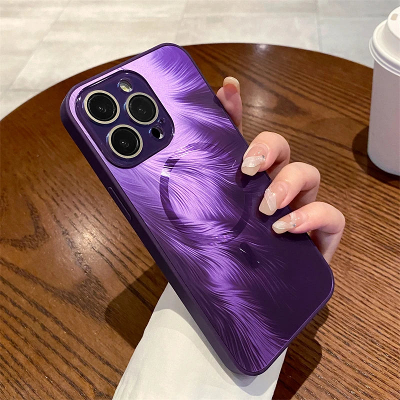 Magsafe Magnetic Gradient Flowing Phoenix Tail Pattern Case For iPhone