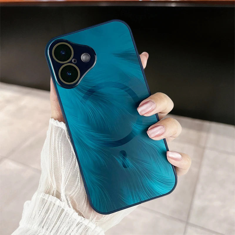 Magsafe Magnetic Gradient Flowing Phoenix Tail Pattern Case For iPhone