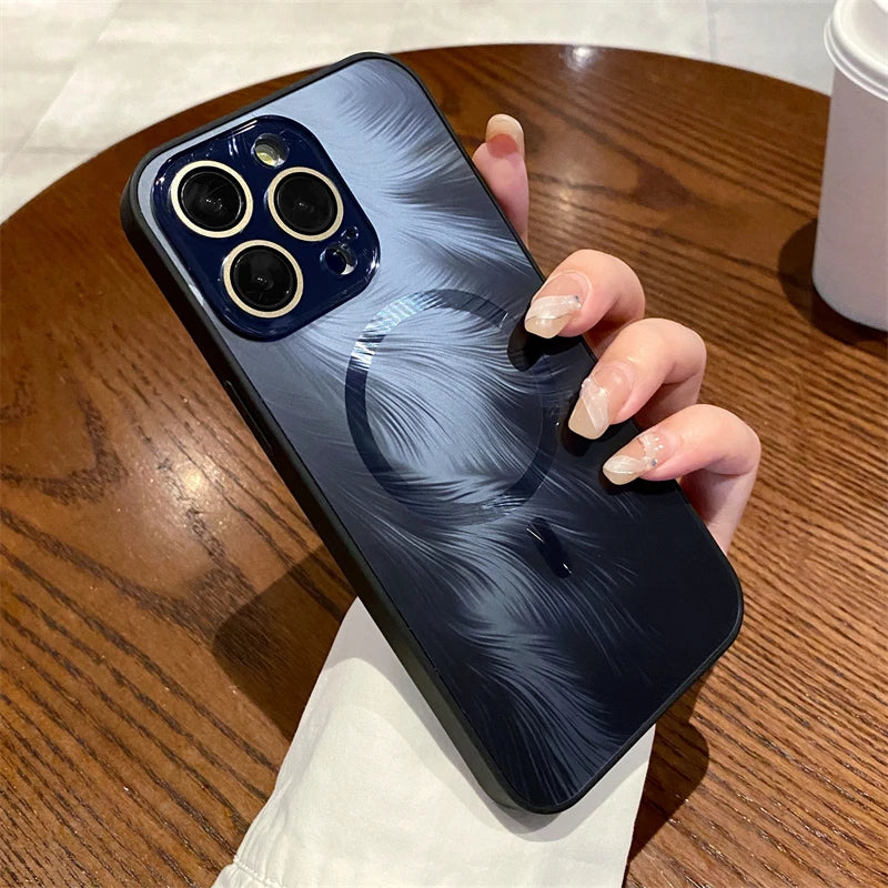 Magsafe Magnetic Gradient Flowing Phoenix Tail Pattern Case For iPhone