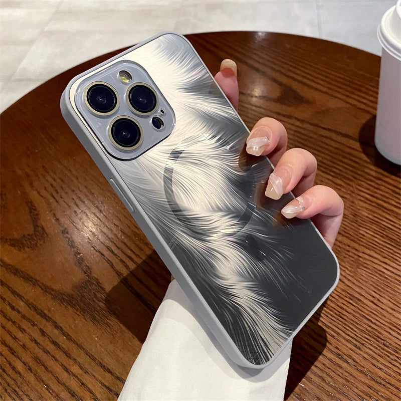 Magsafe Magnetic Gradient Flowing Phoenix Tail Pattern Case For iPhone