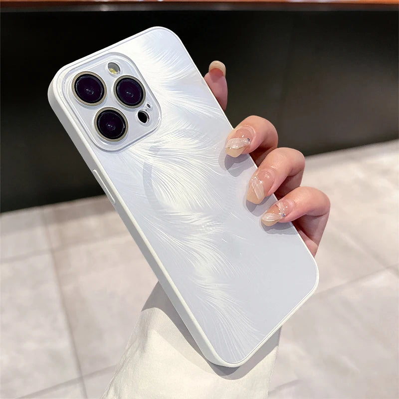 Magsafe Magnetic Gradient Flowing Phoenix Tail Pattern Case For iPhone