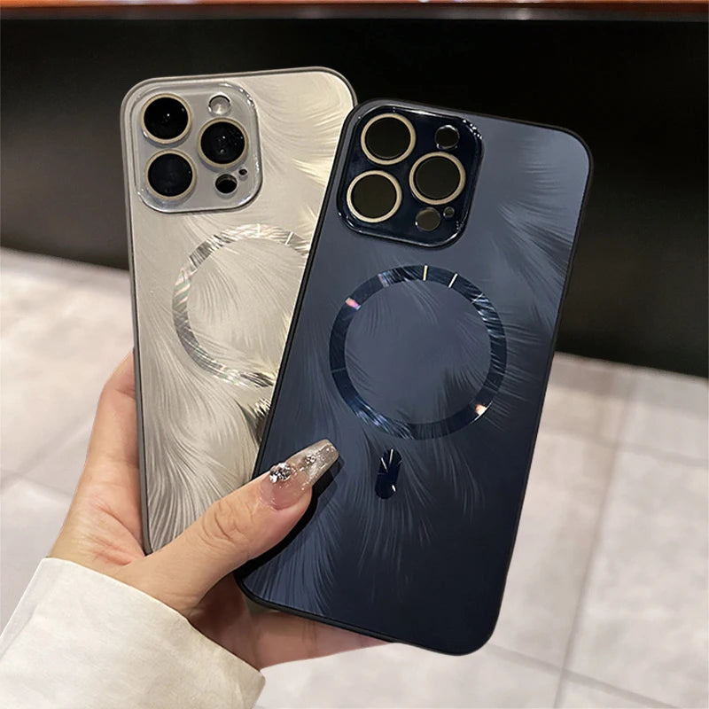 Magsafe Magnetic Gradient Flowing Phoenix Tail Pattern Case For iPhone