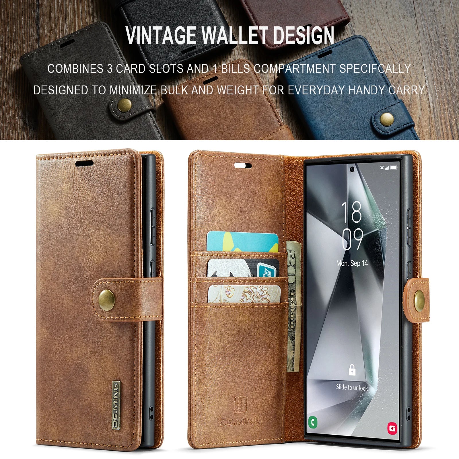 Luxury Leather Flip Magnetic Wallet Phone Case For Samsung