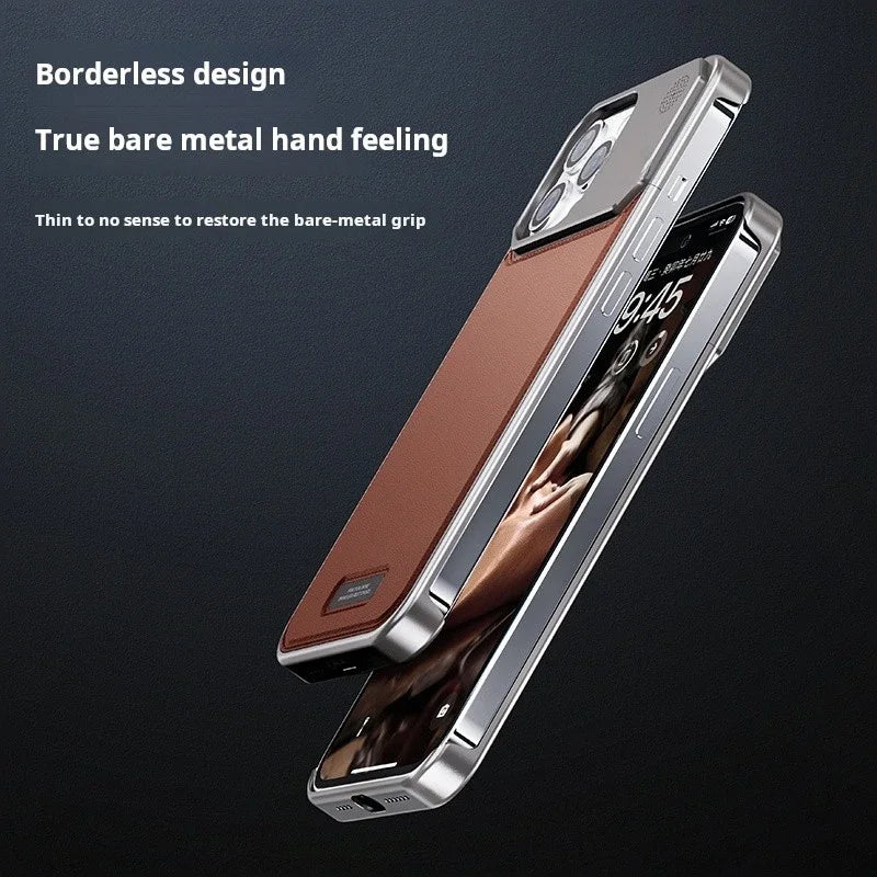 Luxury Leather Metal  Magnetic  Fragrance  Case For iphone