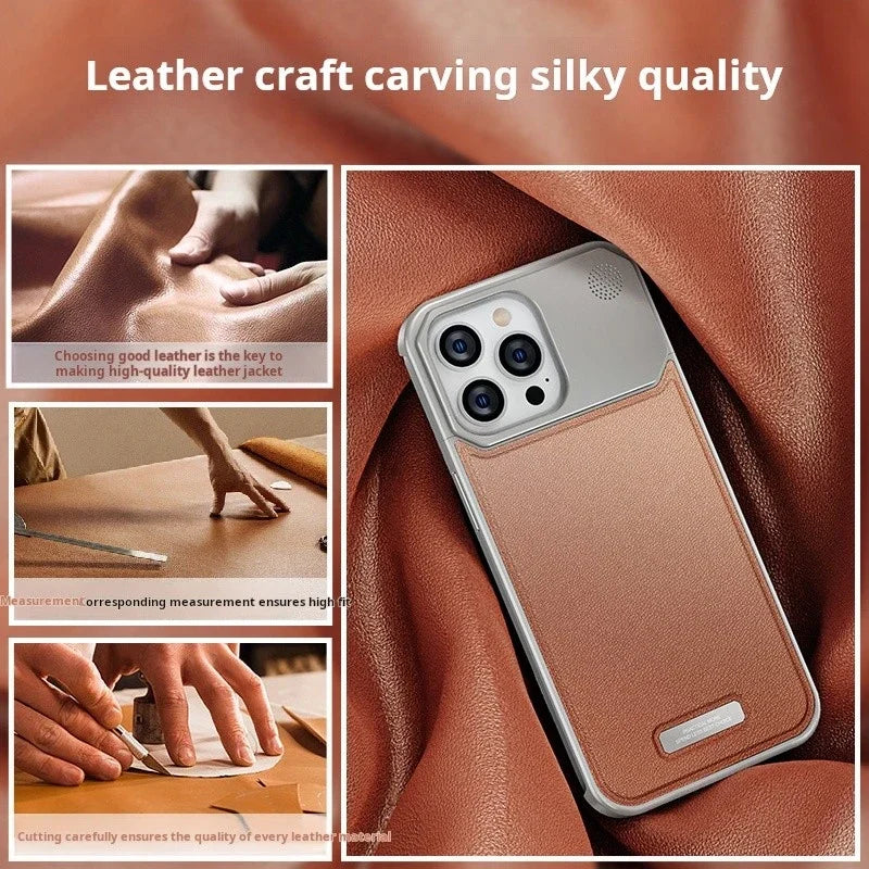 Luxury Leather Metal  Magnetic  Fragrance  Case For iphone