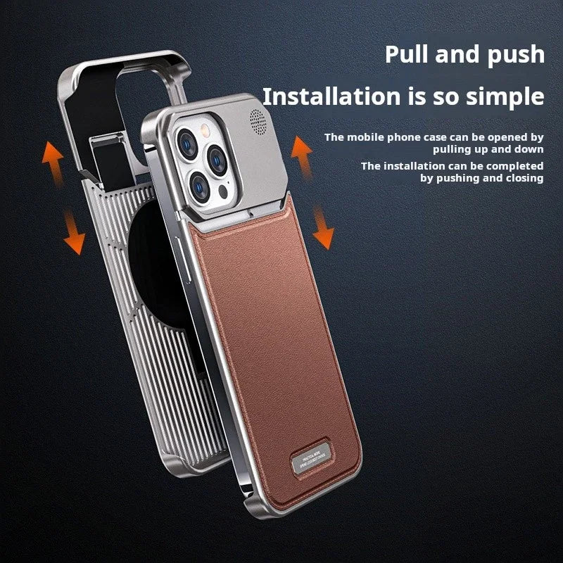 Luxury Leather Metal  Magnetic  Fragrance  Case For iphone