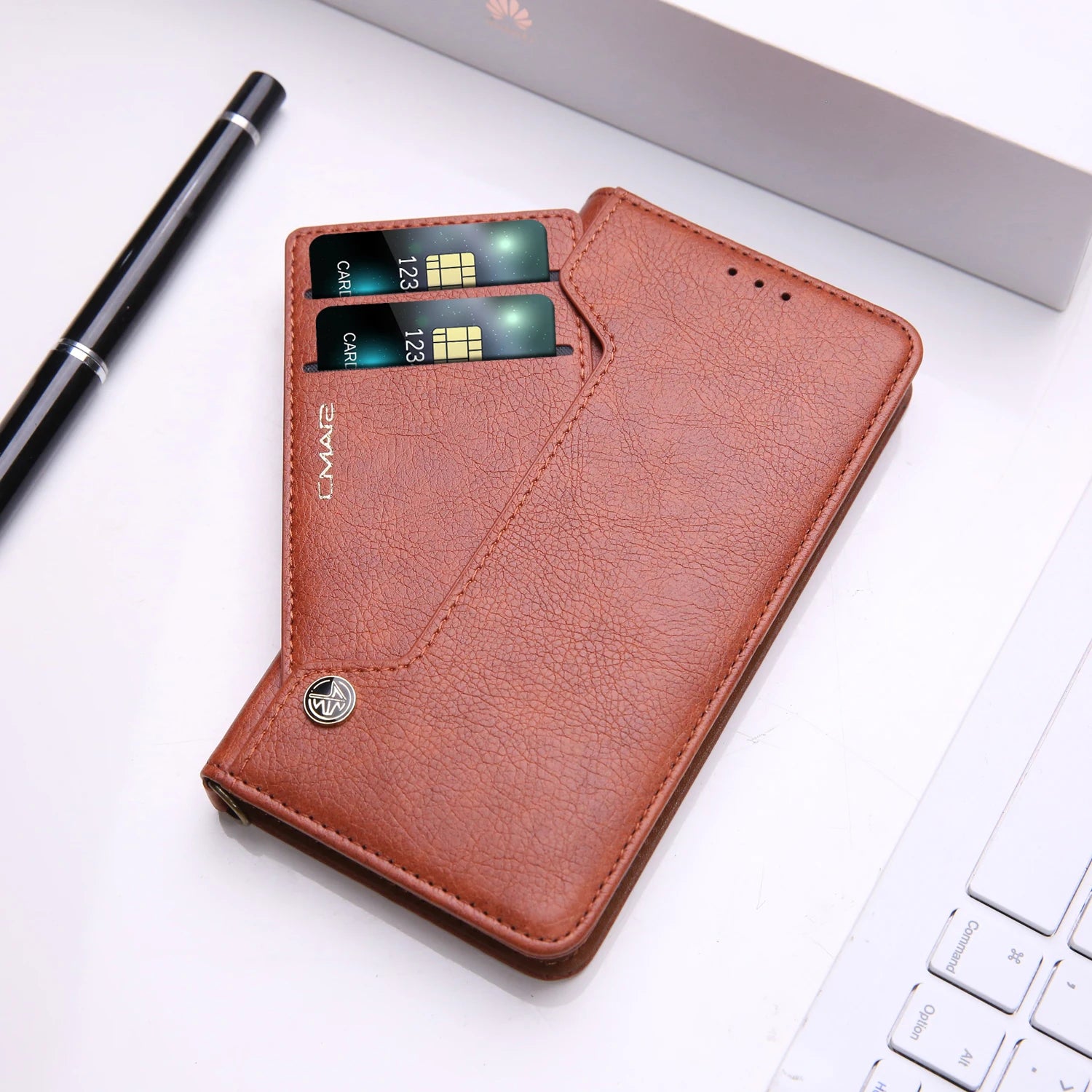 Luxury Leather  Holder Flip Wallet  cover For iPhone
