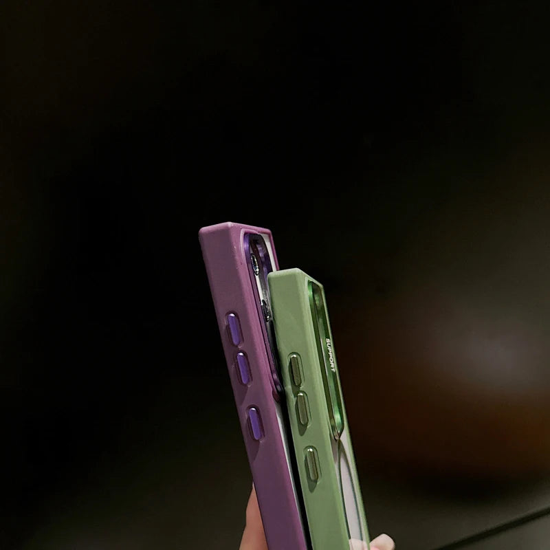 Luxury  Magsafe Magnetic Stand Lens Protector Shockproof Case For Samsung