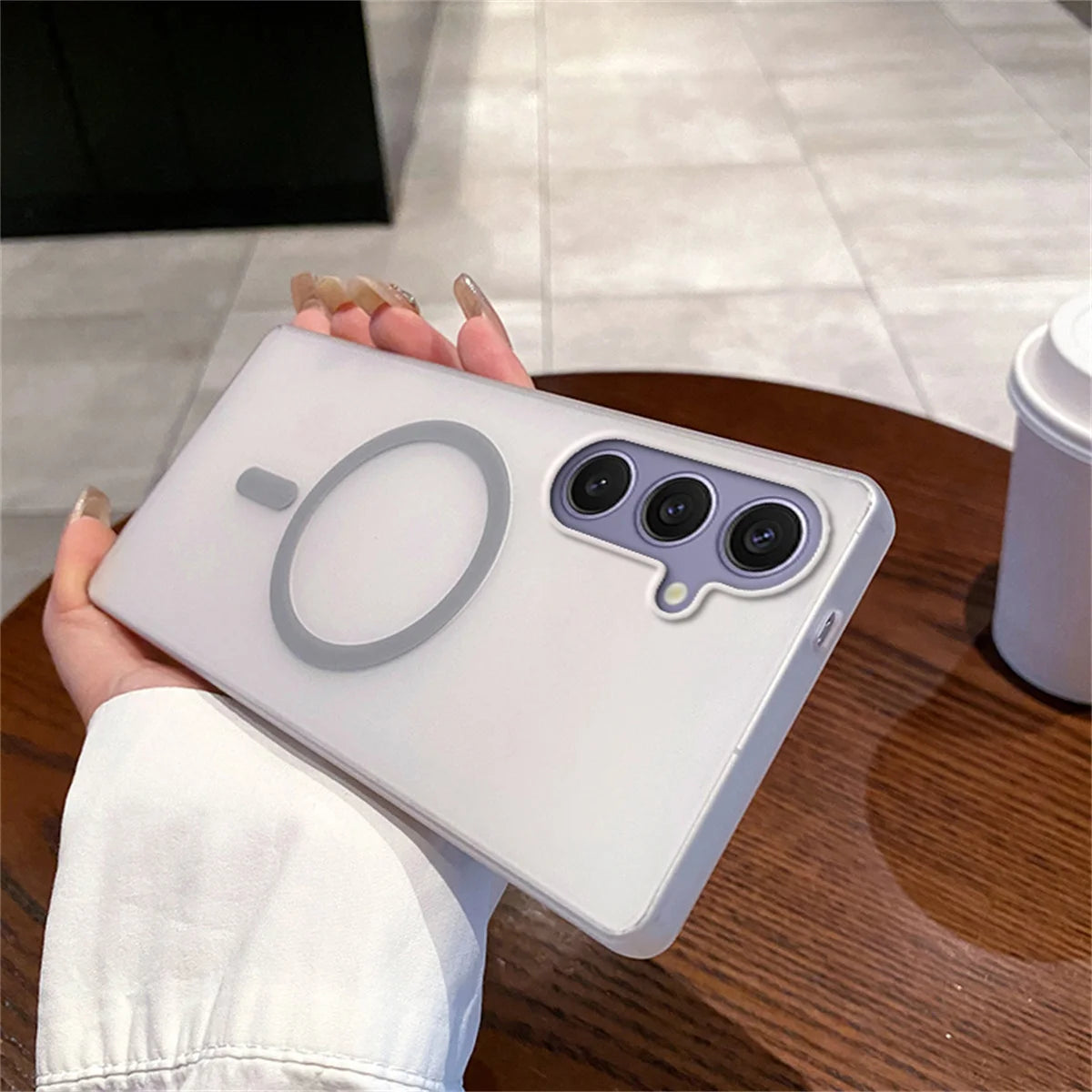 Magsafe Magnetic Ice Fog Slim Matte Clear Case For Samsung