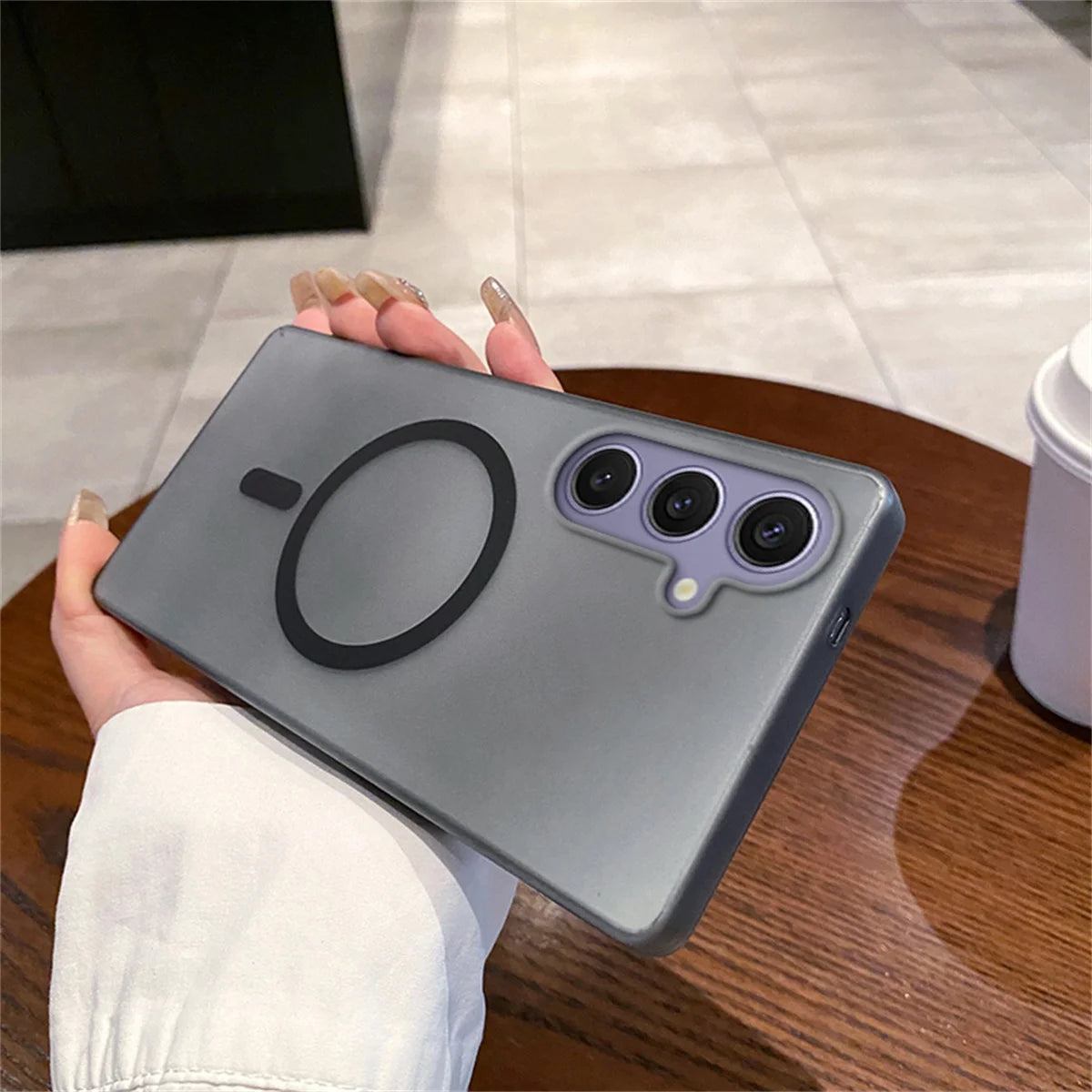 Magsafe Magnetic Ice Fog Slim Matte Clear Case For Samsung