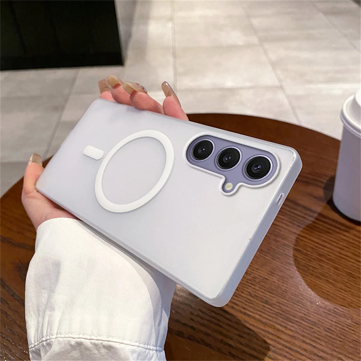 Magsafe Magnetic Ice Fog Slim Matte Clear Case For Samsung