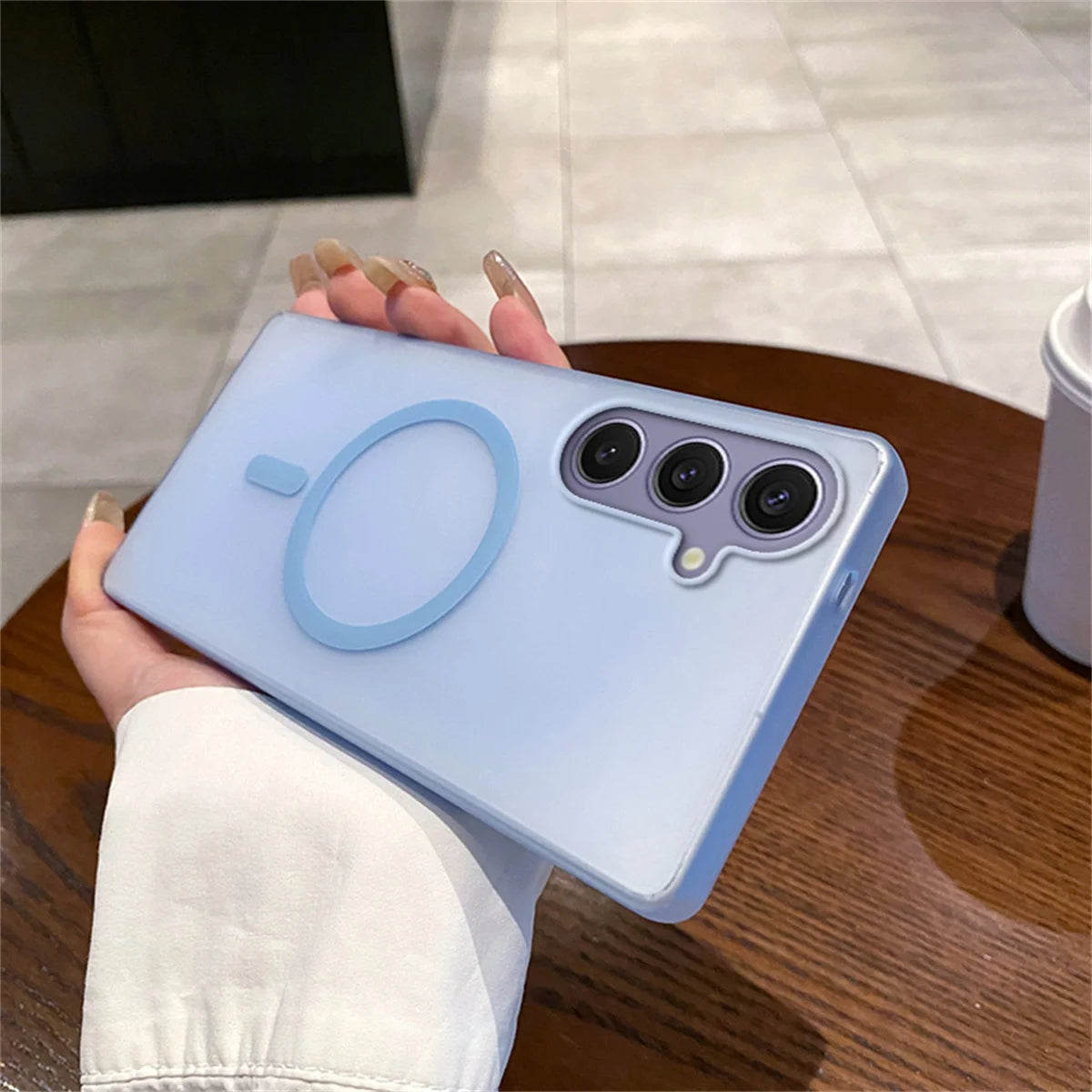 Magsafe Magnetic Ice Fog Slim Matte Clear Case For Samsung