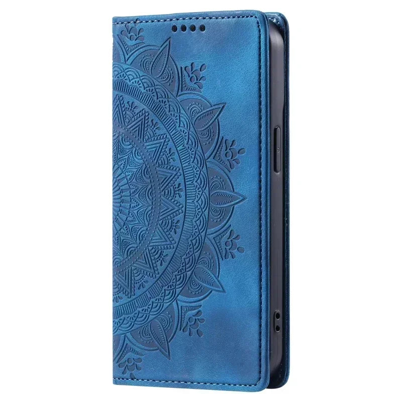 Luxury Mandala Pattern Magnetic Wallet Case For Samsung