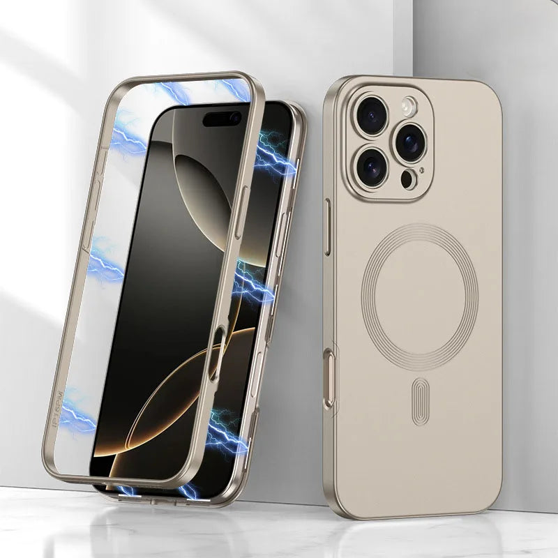 Support Magsafe magnetic charging Luxury Matte Metal Bumper  Case For iPhone