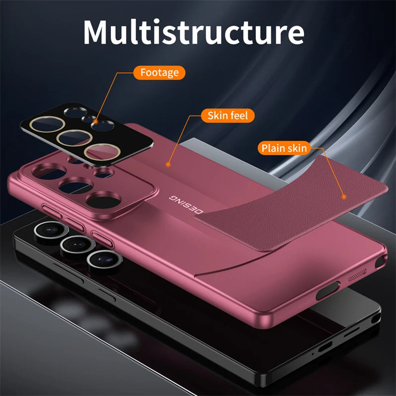 Full Lens Protection Shockproof Metallic Paint Hard Ultra-thin Case For Samsung