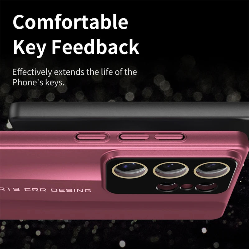 Full Lens Protection Shockproof Metallic Paint Hard Ultra-thin Case For Samsung